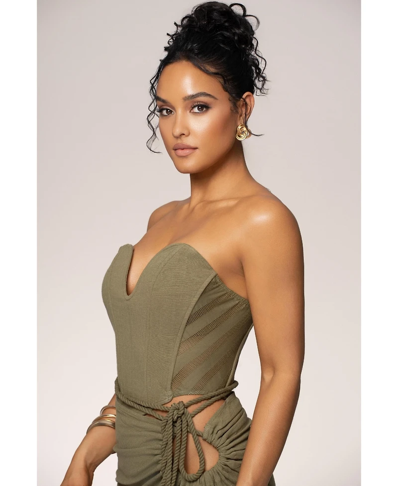 Jluxlabel Women's Destination Linen Skirt Set