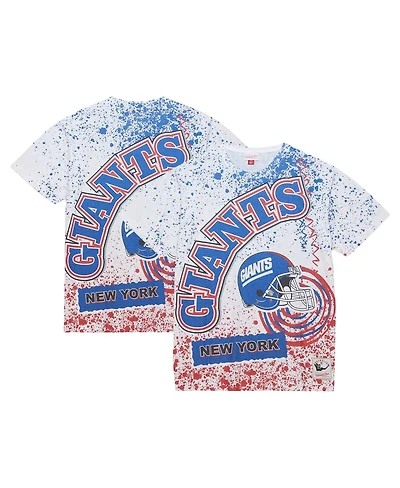 Mitchell & Ness Men's White New York Giants Big Tall Allover Print T-Shirt