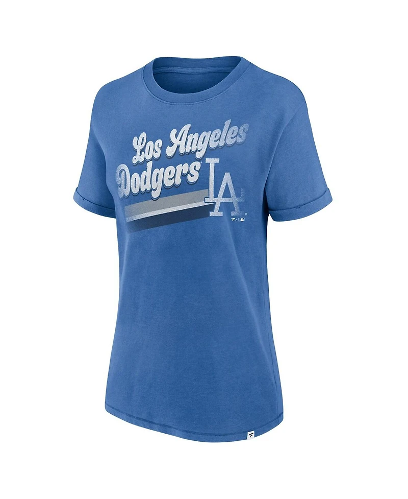 Fanatics Women's Heather Royal Los Angeles Dodgers Heritage Snow Washed T-Shirt