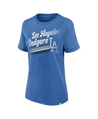 Fanatics Women's Heather Royal Los Angeles Dodgers Heritage Snow Washed T-Shirt