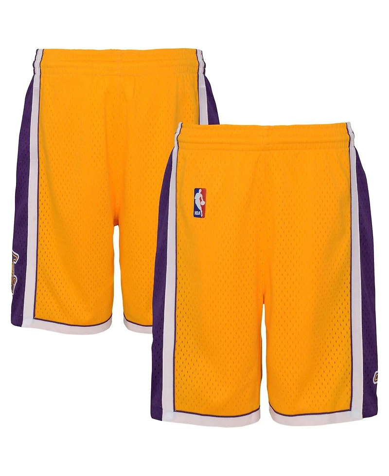 Mitchell & Ness Big Boys and Girls Gold Los Angeles Lakers Swingman Shorts