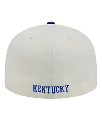 New Era Men's Cream Kentucky Wildcats Chrome 59FIFTY Fitted Hat