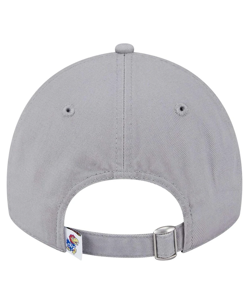 New Era Women's Gray Kansas Jayhawks Logo 9TWENTY Adjustable Hat