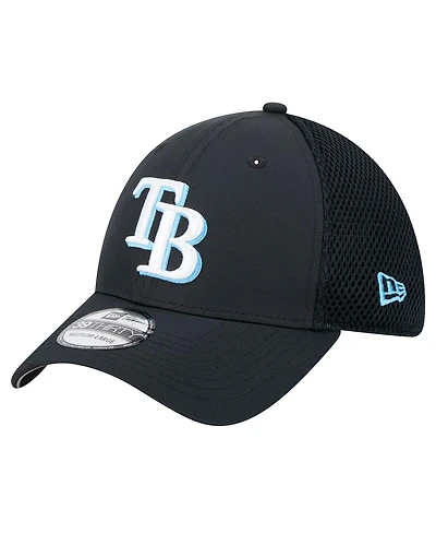 New Era Men's Black Tampa Bay Rays Team Tone 39THIRTY Flex Hat