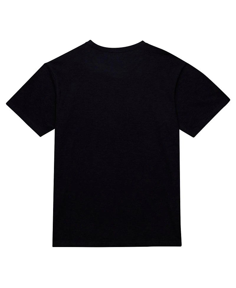 Mitchell & Ness Men's Black Los Angeles Lakers Hardwood Classics Felt applique Slub T-Shirt