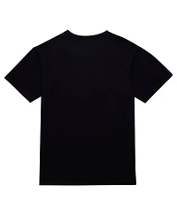Mitchell & Ness Men's Black Los Angeles Lakers Hardwood Classics Felt applique Slub T-Shirt