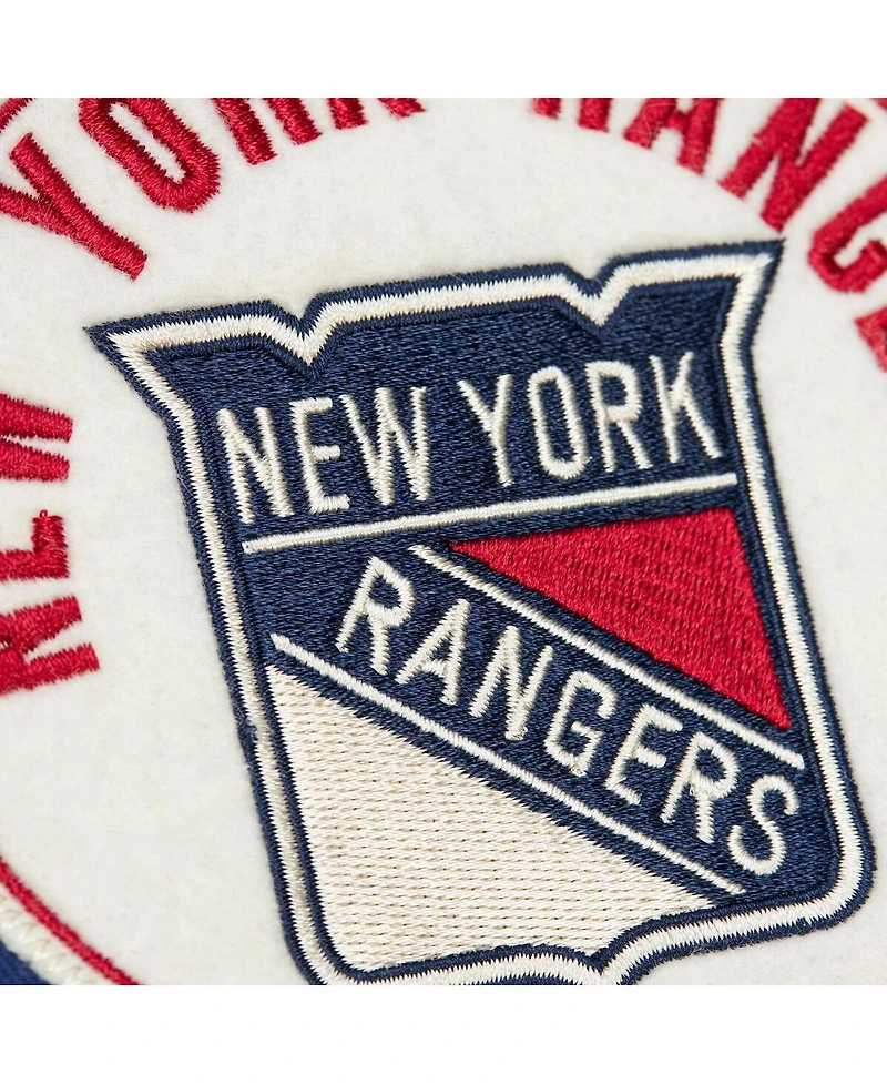 Mitchell & Ness Men's Blue New York Rangers Vintage Coaches Cotton Twill Full-Zip Jacket