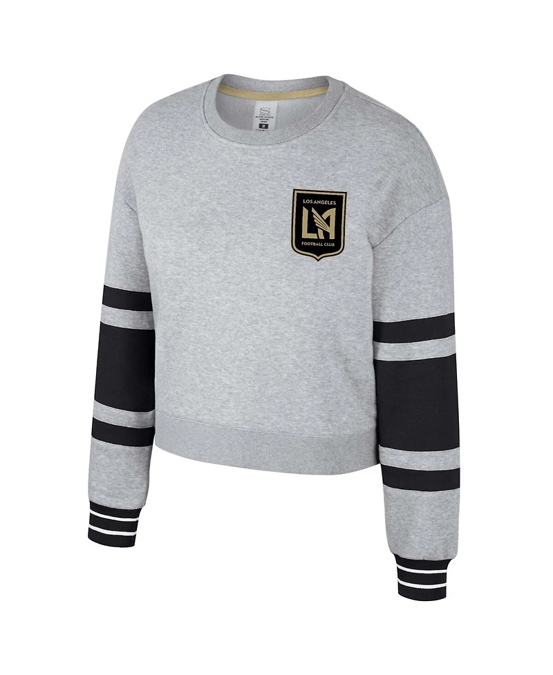 Stadium Essentials Women's Heather Gray Lafc Scrimmage Cropped Pullover Sweatshirt