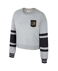 Stadium Essentials Women's Heather Gray Lafc Scrimmage Cropped Pullover Sweatshirt