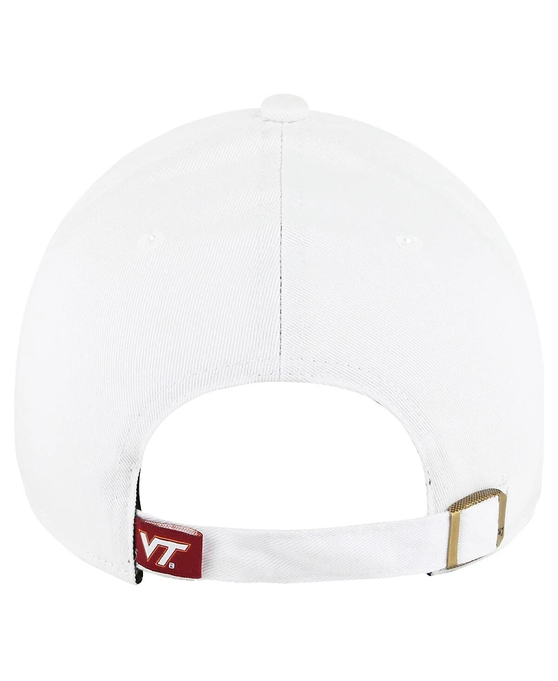 '47 Brand Women's White Virginia Tech Hokies Pensacola Clean Up Adjustable Hat