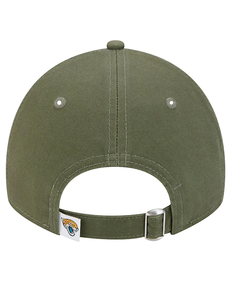 New Era Men's Olive Jacksonville Jaguars Main 9TWENTY Adjustable Hat