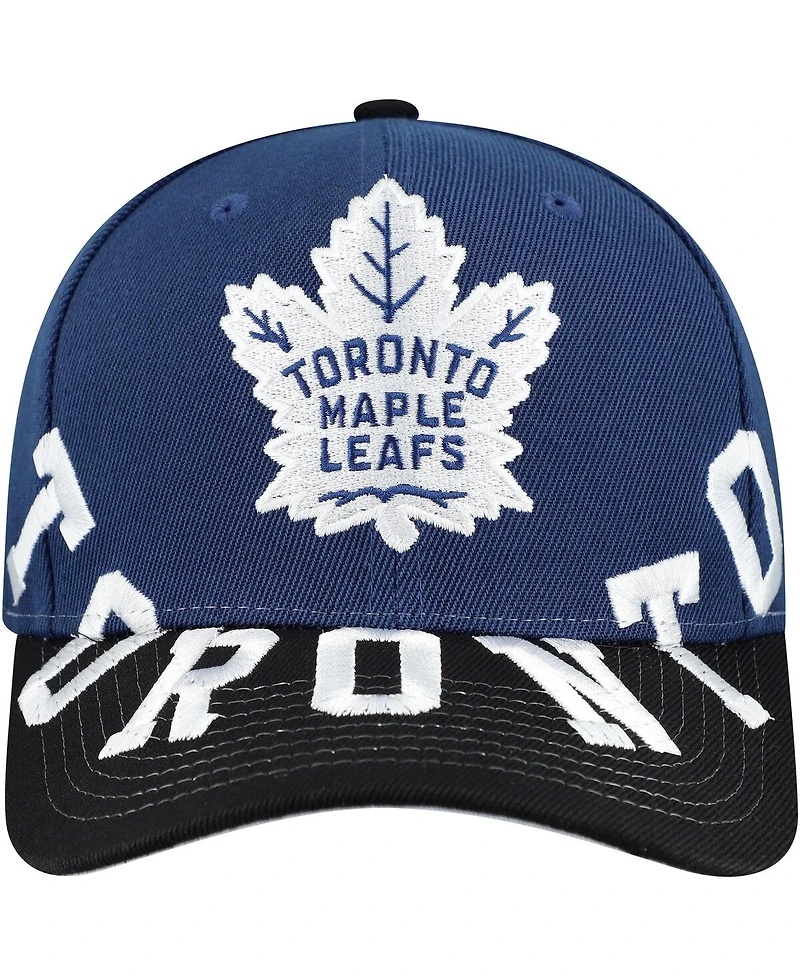 Mitchell & Ness Men's Blue/Black Toronto Maple Leaf's Under Arch Two-Tone Pro Crown Snapback Hat