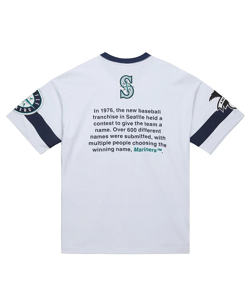 Mitchell & Ness Men's White Seattle Mariners Cooperstown Collection Team Origins Premium T-Shirt