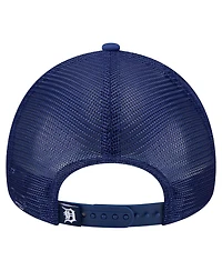 New Era Men's White/Navy Detroit Tigers Distressed 9FORTY A-Frame Adjustable Trucker Hat