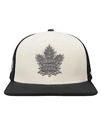 Pro Standard Men's Cream/Black Toronto Maple Leaf's French Terry Snapback Hat