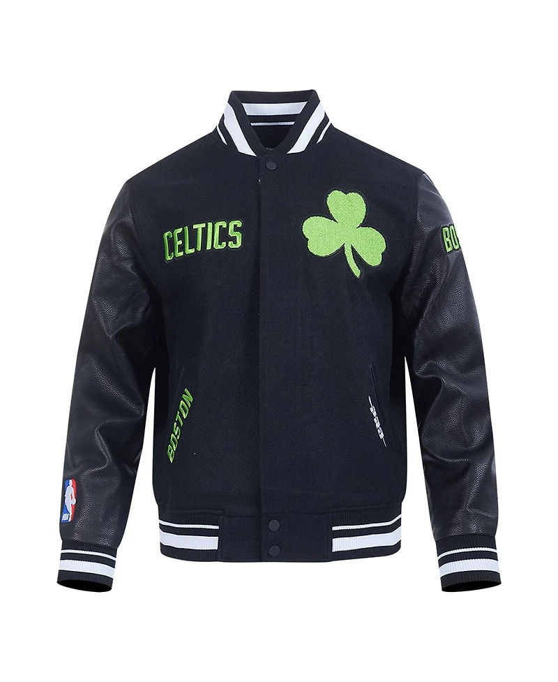 Pro Standard Men's Black Boston Celtics 2024/25 City Edition Wool Varsity Full-Zip Jacket
