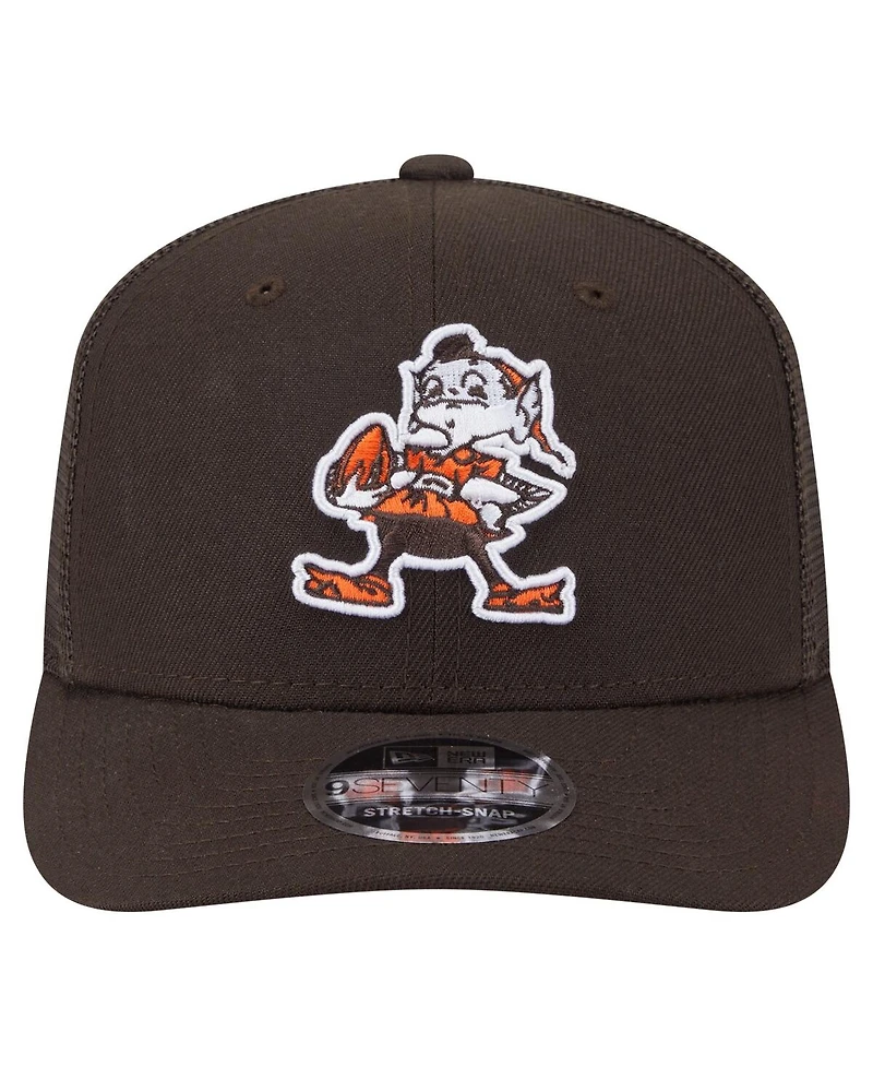New Era Men's Brown Cleveland Browns Main Trucker 9SEVENTY Stretch Snap Hat