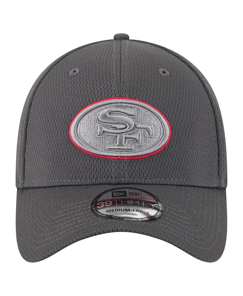 New Era Men's Graphite San Francisco 49ers Main 39THIRTY Flex Hat