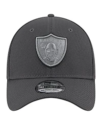 New Era Men's Graphite Las Vegas Raiders Main 39THIRTY Flex Hat