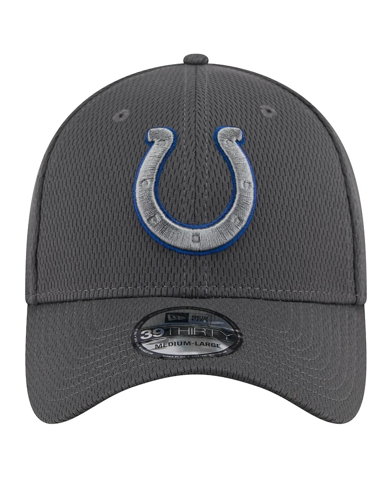 New Era Men's Graphite Indianapolis Colts Main 39THIRTY Flex Hat