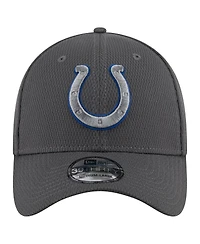 New Era Men's Graphite Indianapolis Colts Main 39THIRTY Flex Hat