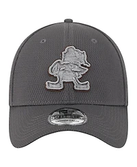 New Era Men's Graphite Cleveland Browns Throwback Logo Main 39THIRTY Flex Hat