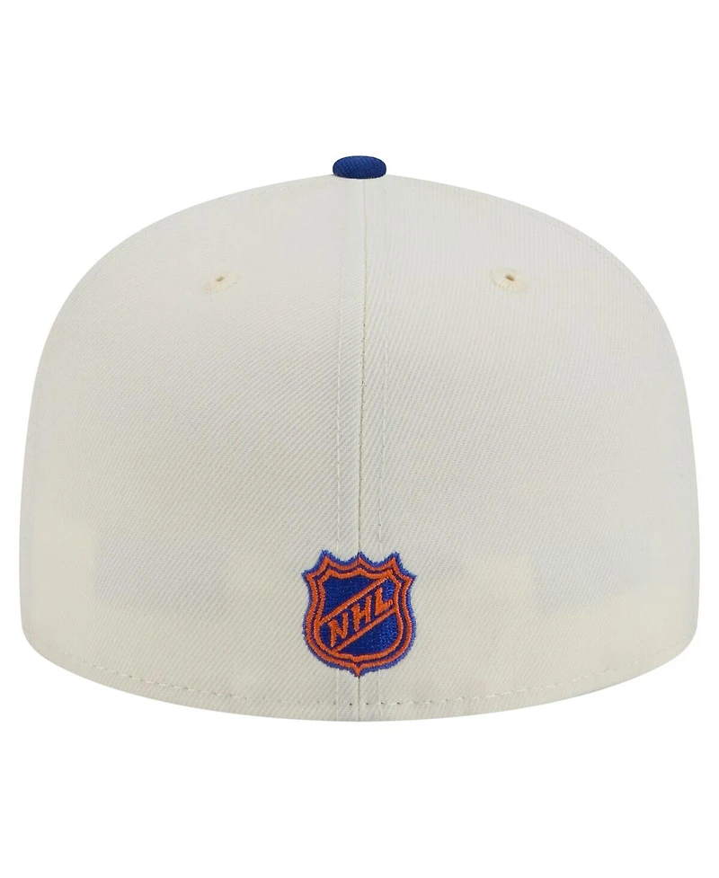 New Era Men's White New York Islanders Chrome Two-Toned 59FIFTY Fitted Hat