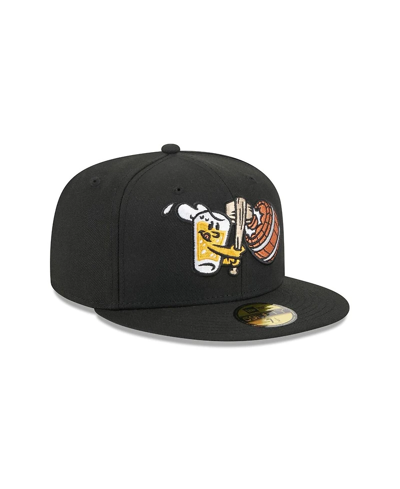 New Era Men's Black West Michigan Whitecaps Theme Nights 59FIFTY Fitted Hat