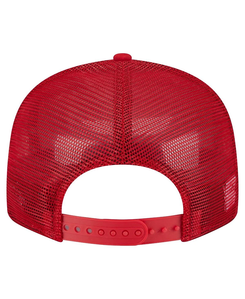 New Era Men's Scarlet Ohio State Buckeyes Split Panel 9FIFTY Snapback Trucker Hat