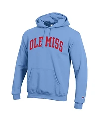 Champion Men's Powder Blue Ole Miss Rebels Basic Arch Fleece Pullover Hoodie