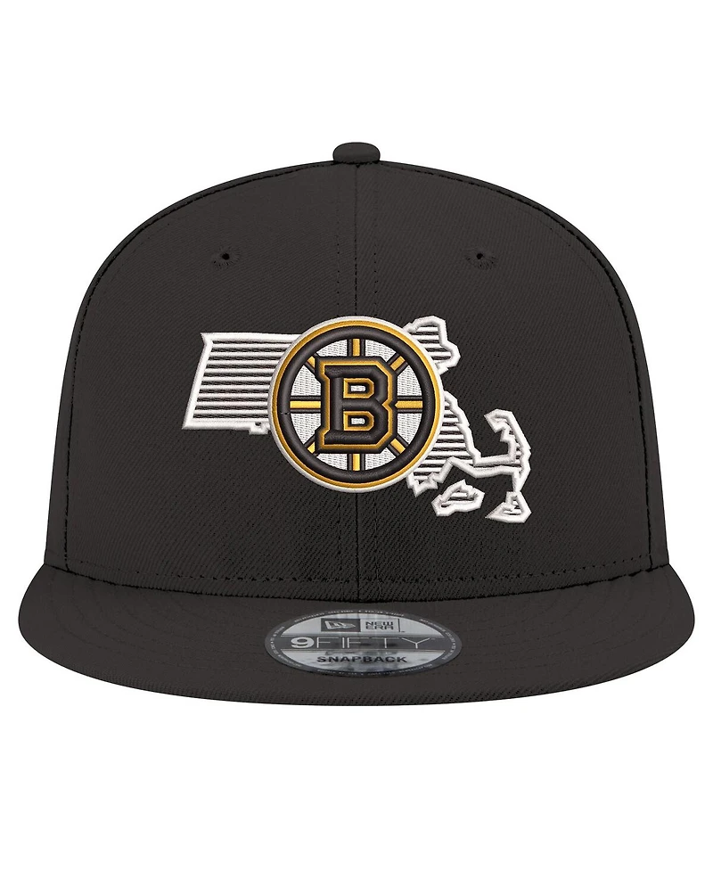 New Era Men's Black Boston Bruins State Pride 9FIFTY Snapback Hat
