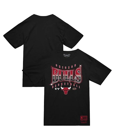 Mitchell & Ness Men's Black Chicago Bulls Worldwide Collection Glow Up T-Shirt