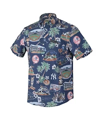 Reyn Spooner Men's Navy New York Yankees Scenic Tri-Blend Button-Down Shirt