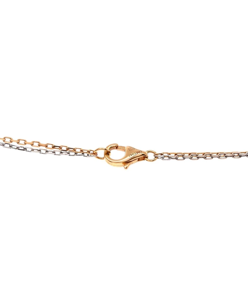Pre-Owned Cartier Love 3 Ring Pendant Necklace 18K Rose Gold and 18K White Gold with Diamonds