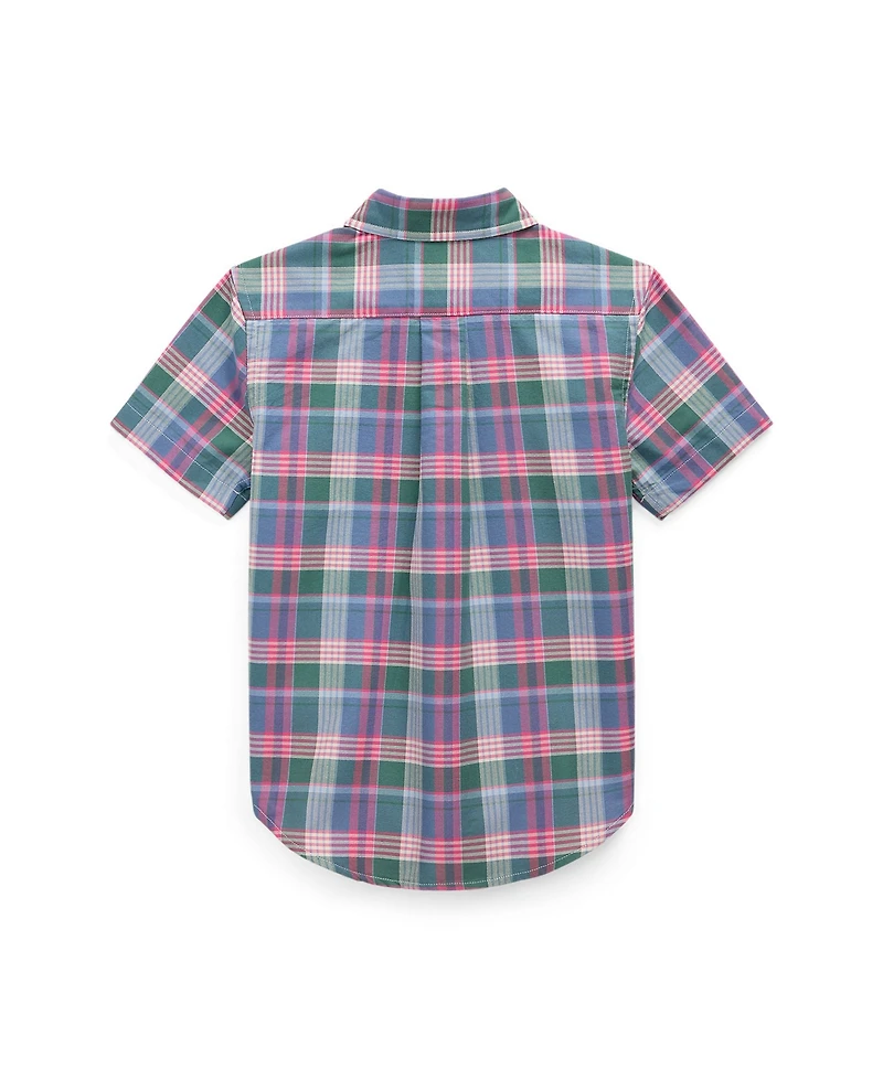Polo Ralph Lauren Toddler and Little Boys Plaid Oxford Short Sleeve Shirt