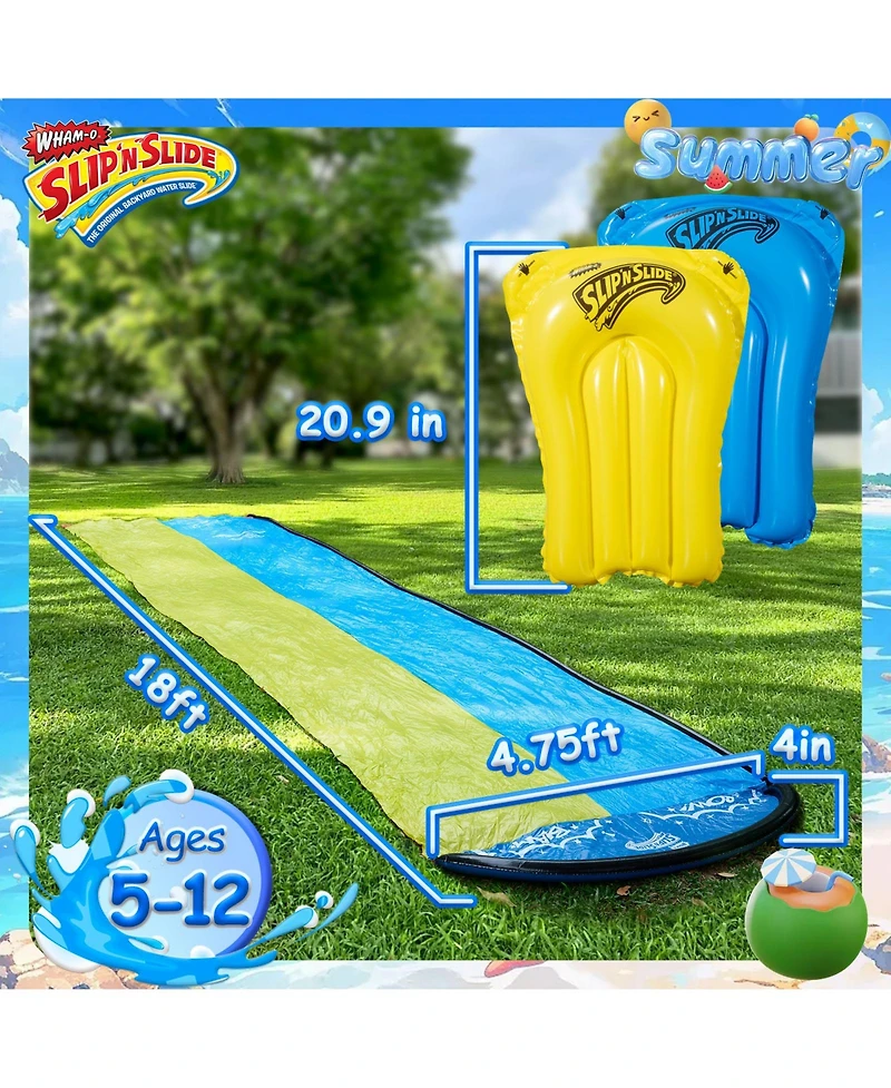 Wham-o Slip N Slide Double Wave Rider 18ft with Boogie, for Kids 5-12 Years Summer Toys Easy Setup