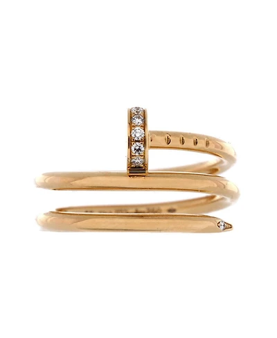 Pre-Owned Cartier Small Juste un Clou Double Ring 18K Gold and Diamonds