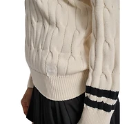 Dkny Sport Women's Cotton Cable Knit V-Neck Sweater