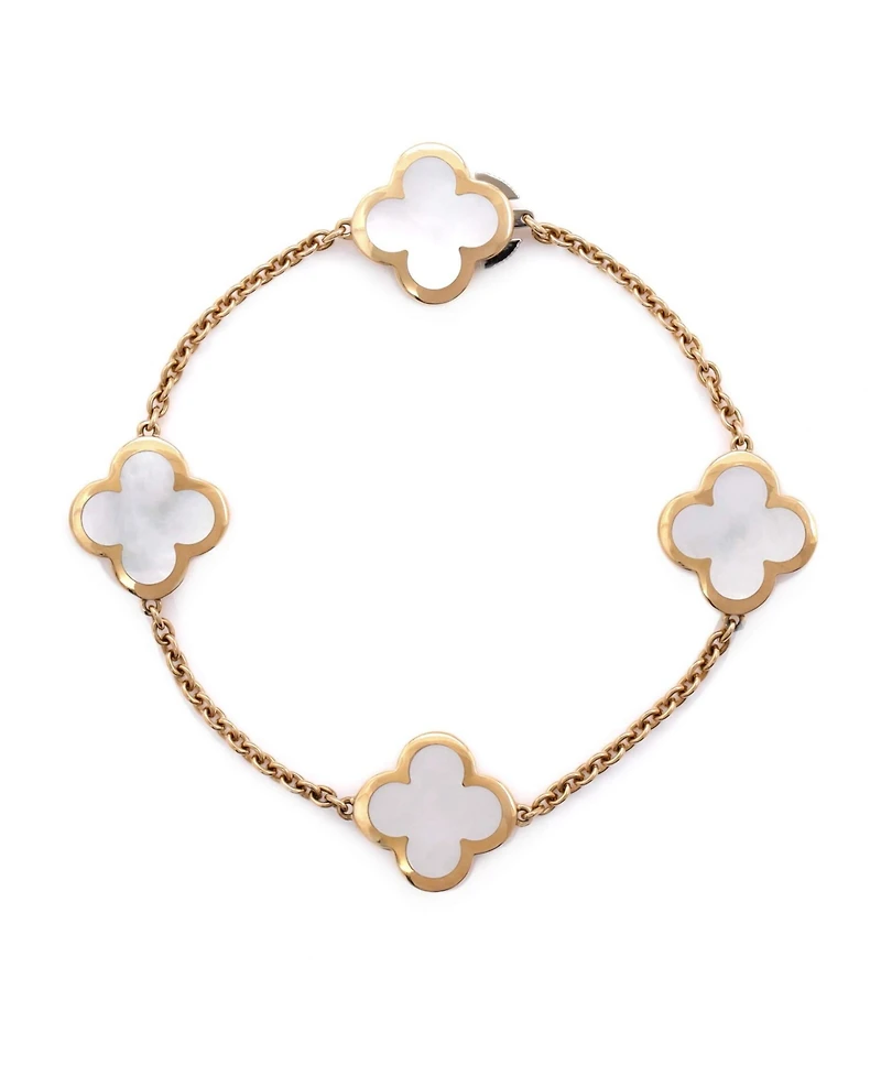Pre-Owned Van Cleef & Arpels Pure Alhambra 4 Motifs Bracelet 18K Gold with Mother of Pearl