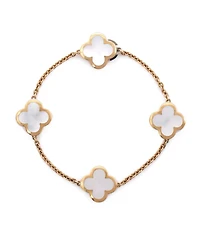 Pre-Owned Van Cleef & Arpels Pure Alhambra 4 Motifs Bracelet 18K Gold with Mother of Pearl