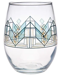 Frank Lloyd Wright Lake Geneva Tulip Stemless Wine Glasses, Set of 4