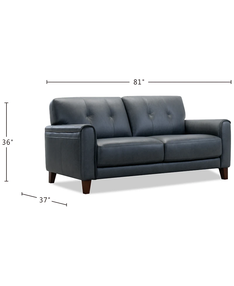 Ashlinn 82" 2 Seat Leather Sofa, Exclusively at Macy's