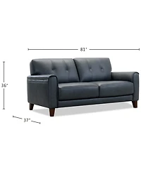 Ashlinn 82" 2 Seat Leather Sofa, Exclusively at Macy's