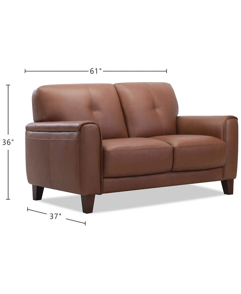 Ashlinn 61" Leather Loveseat, Exclusively at Macy's