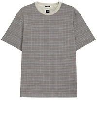 Boss by Hugo Men's Grid Pattern Mercerized-Cotton T-Shirt