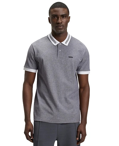 Boss by Hugo Men's Dot Print Cotton-Pique Polo Shirt