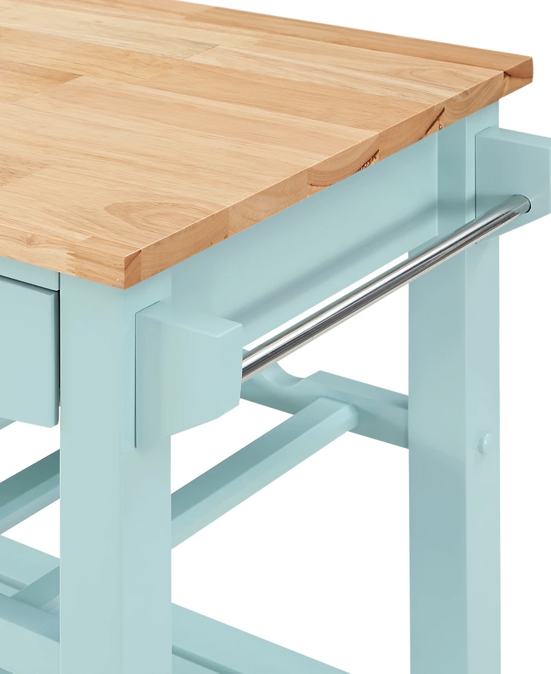 Convenience Concepts Ellaine 24.75" Wood Butcher Block Kitchen Cart