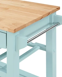 Convenience Concepts Ellaine 24.75" Wood Butcher Block Kitchen Cart
