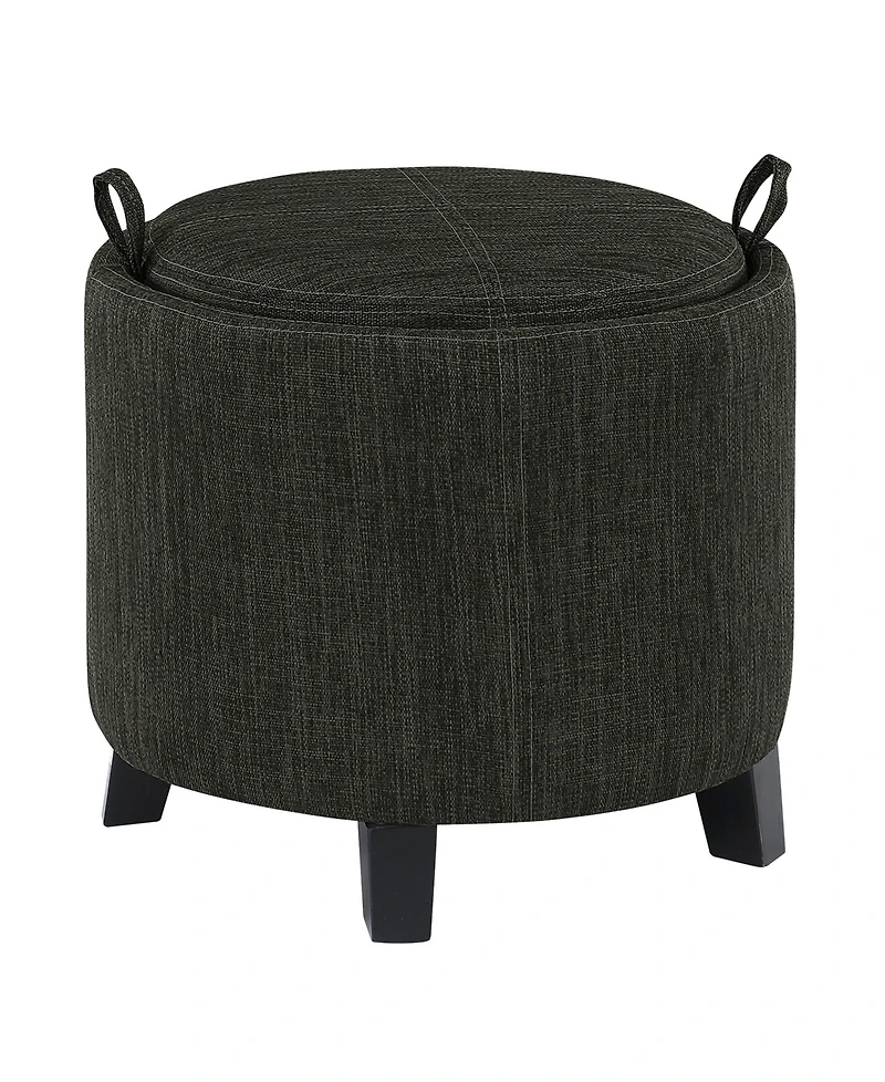 Convenience Concepts 19" Designs4Comfort Oscar Storage Ottoman with Reversible Tray