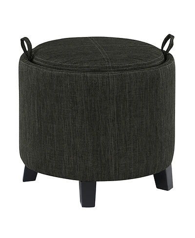 Convenience Concepts 19" Designs4Comfort Oscar Storage Ottoman with Reversible Tray